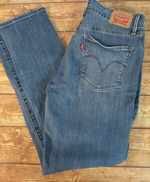 Levi's Mid Rise Skinny Jeans Womens Size 29 Dark Wash Blue Stretch Denim 58575